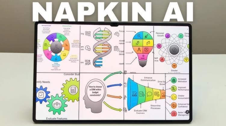 صورة واجهة أداة Napkin AI لتحويل النصوص إلى مخططات ورسوم توضيحية سهلة الفهم
