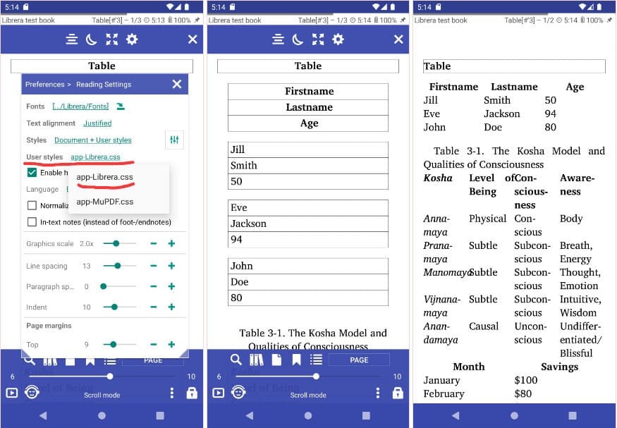 إعدادات تطبيق Librera Reader للأندرويد وخيارات تخصيص القراءة مثل الوضع الليلي وتغيير الخط