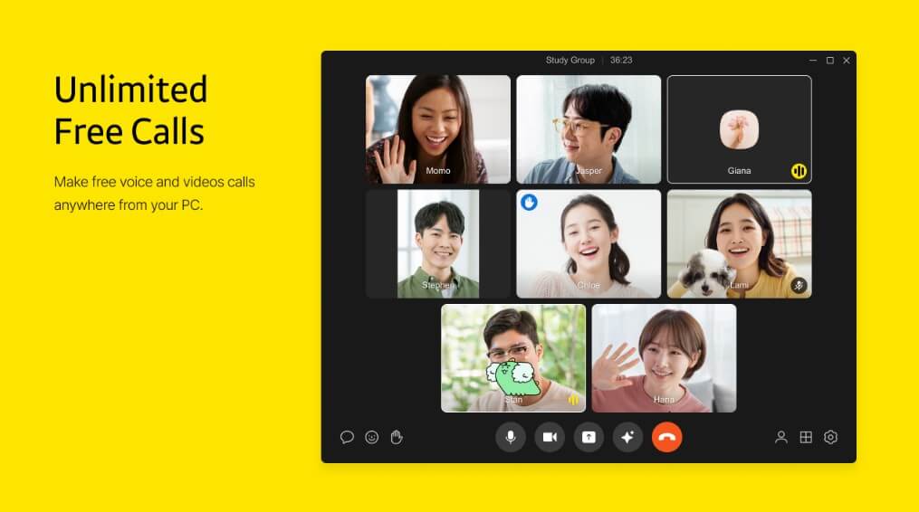 إجراء مكالمات صوتية مجانية غير محدودة عبر برنامج KakaoTalk للكمبيوتر بجودة عالية