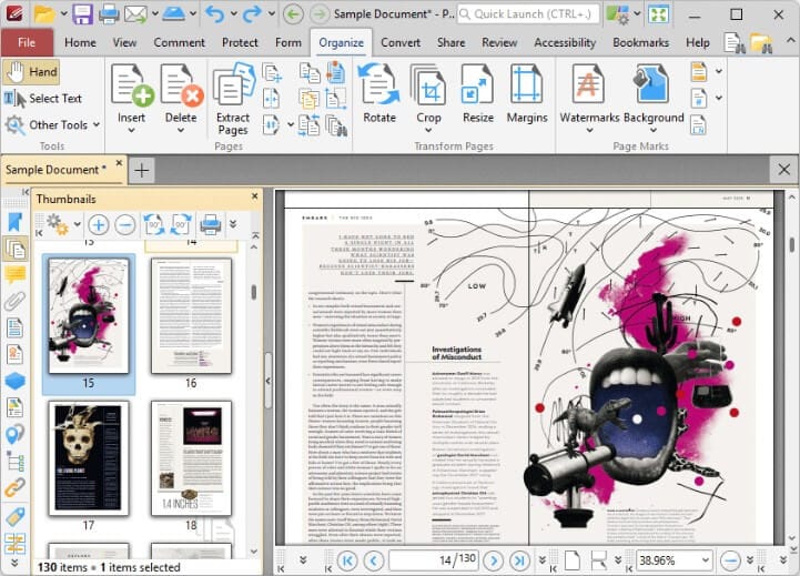 صورة توضح واجهة برنامج PDF XChange Editor الرئيسية لتحرير ملفات PDF بسهولة