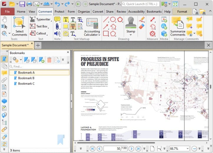 ميزة الإشارات المرجعية في PDF XChange Editor لتنظيم وتصفح ملفات PDF بسرعة