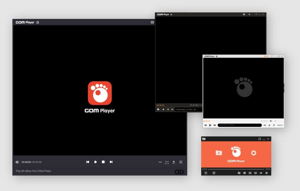 واجهة برنامج GOM Player الحديثة مع تصميم بسيط وأدوات تشغيل متقدمة