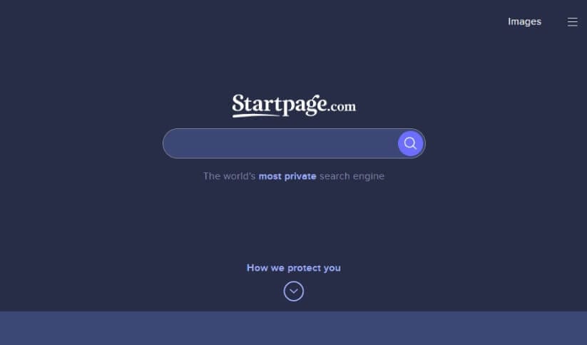واجهة محرك البحث Startpage مع نتائج بحث مأخوذة من جوجل بشكل آمن يحمي هوية المستخدم