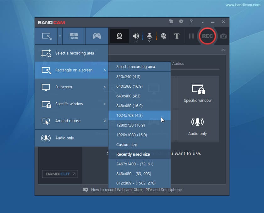 تصوير شاشة الكمبيوتر بدقة 4K عبر برنامج Bandicam