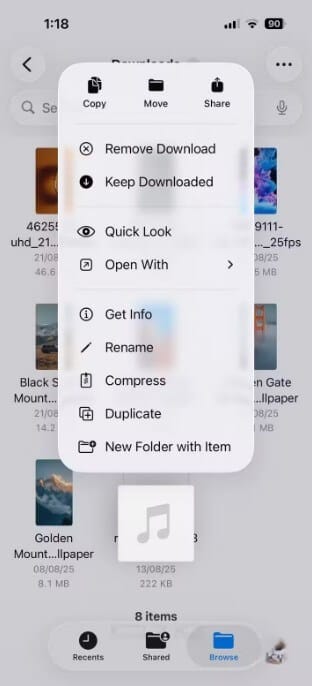 إعدادات الصوت في iPhone تتيح تعيين أي ملف صوتي كنغمة رنين بسهولة بعد تحديث iOS 26.