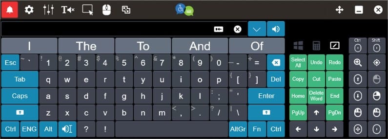 صورة برنامج Click-N-Type لوحة مفاتيح افتراضية مجانية مفتوحة المصدر تدعم التنبؤ بالكلمات