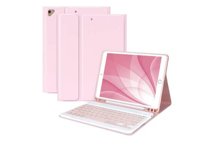 لوحة مفاتيح MMK مع غطاء حماية iPad 9th Gen، لوحة مفاتيح قابلة للفصل، تصميم عملي ومحمول.