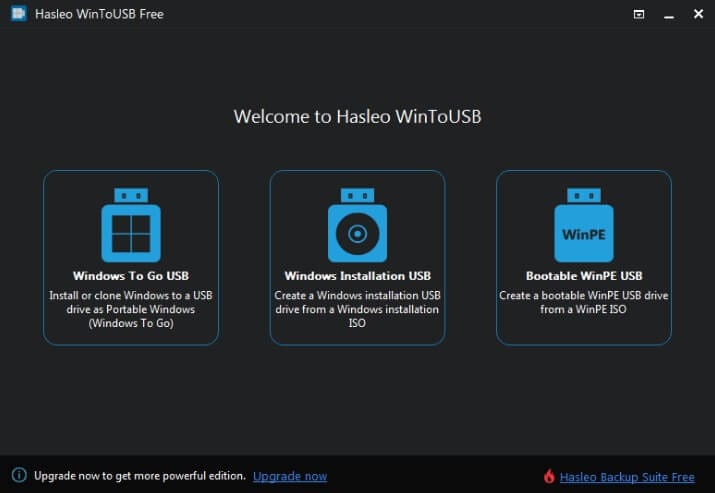 واجهة برنامج WinToUSB الرئيسية لتثبيت وتشغيل ويندوز من الفلاش USB