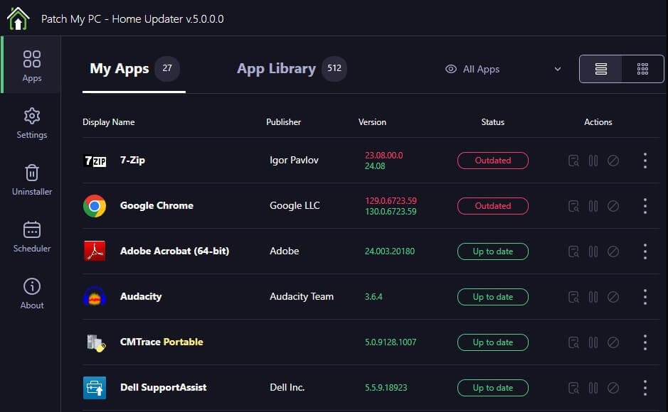 عملية التحديث الصامت لتطبيقات ويندوز باستخدام برنامج Patch My PC