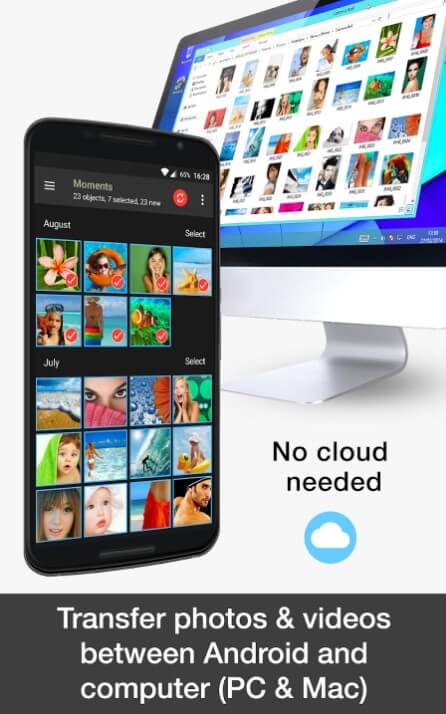 إعدادات تطبيق PhotoSync لمزامنة الصور مع الكمبيوتر والسحابة بجودة عالية