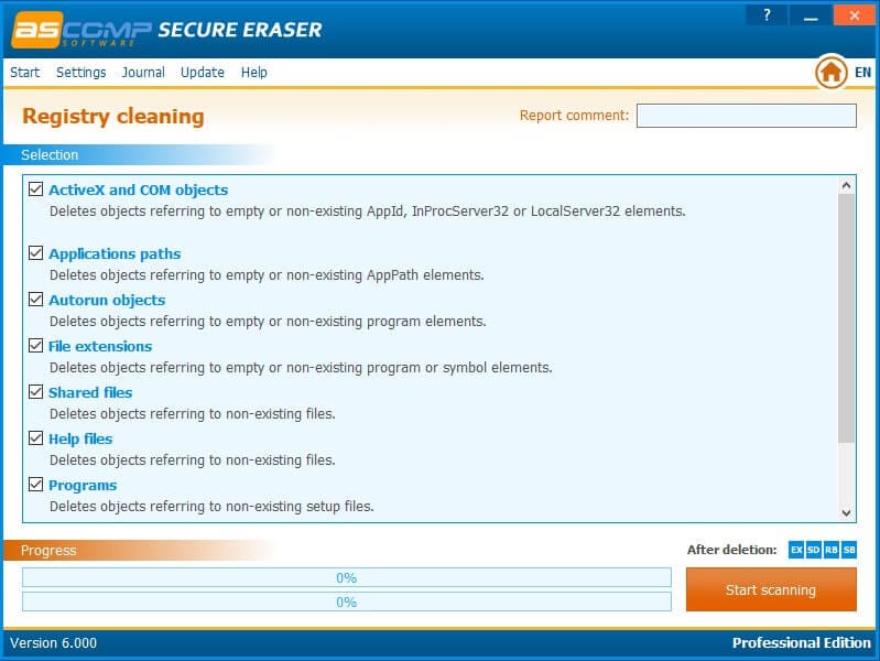 أداة Secure Eraser لتنظيف سجل الويندوز الريجيستري وتحسين الأداء