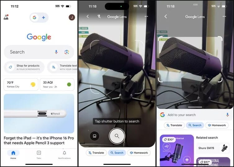 استخدام Google Lens على الآيفون للتعرف على الأشياء عبر الكاميرا