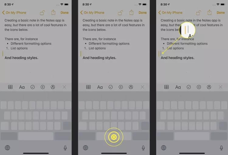 لوحة مفاتيح iPhone تتحول إلى لوحة تحكم لمس لنقل المؤشر بدقة