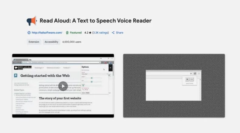 امتداد Read Aloud في متصفح جوجل كروم لتحويل النصوص إلى صوت مسموع