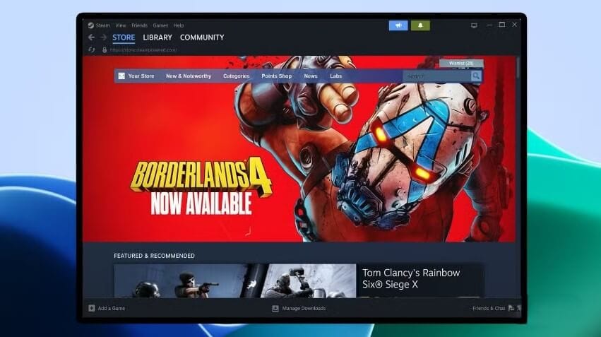 منصة Steam لتنزيل وتشغيل الألعاب على أجهزة الكمبيوتر بنظام ويندوز.